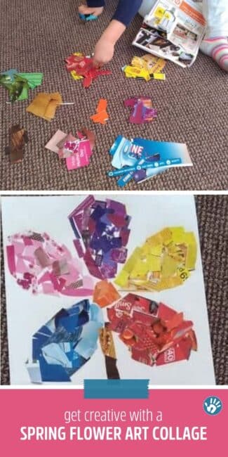 Brighten up your day, and home, with a beautiful spring flower art collage that is super simple to make. No special materials needed!