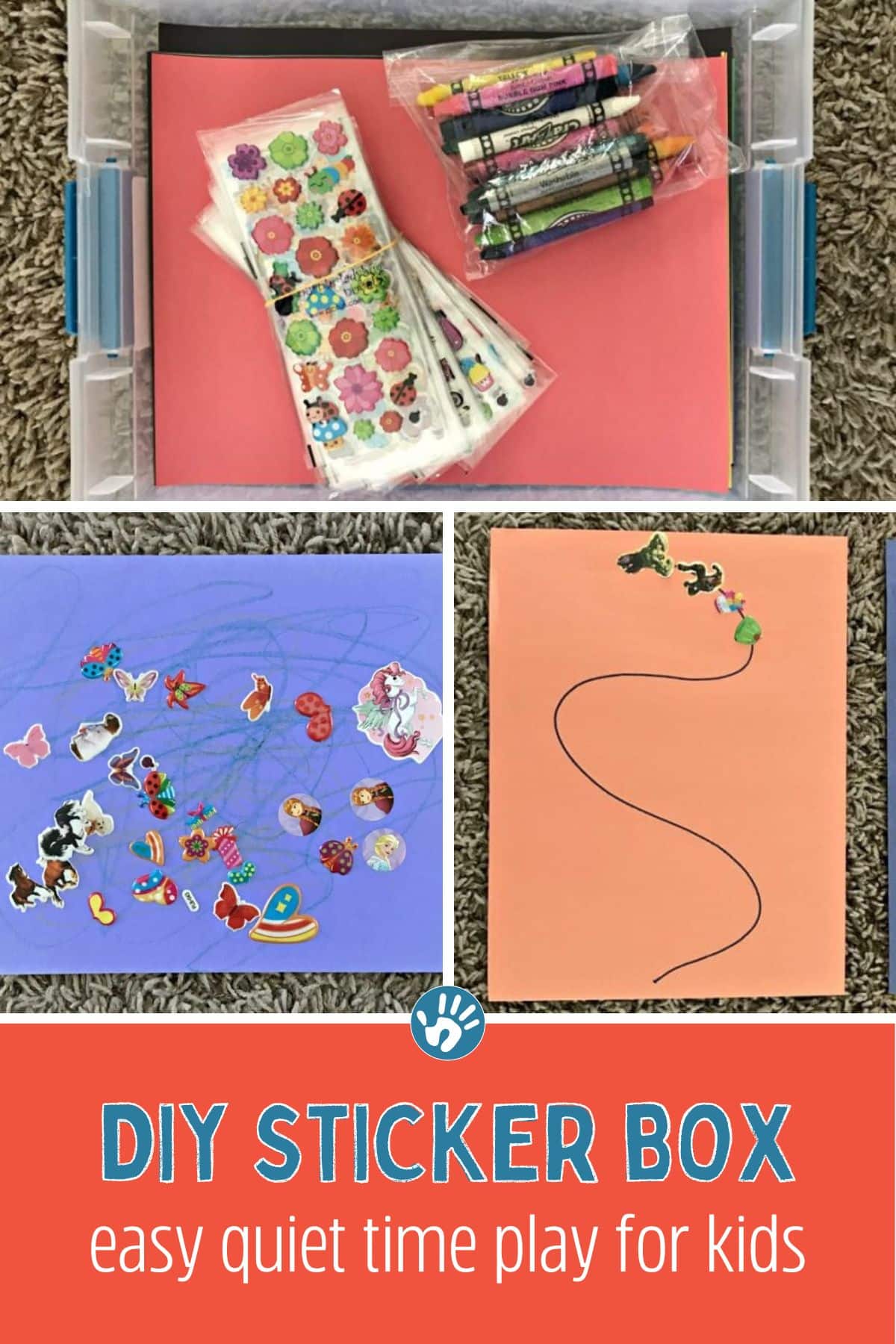 DIY Sticker Busy Box for Easy Quiet Time Play for Kids