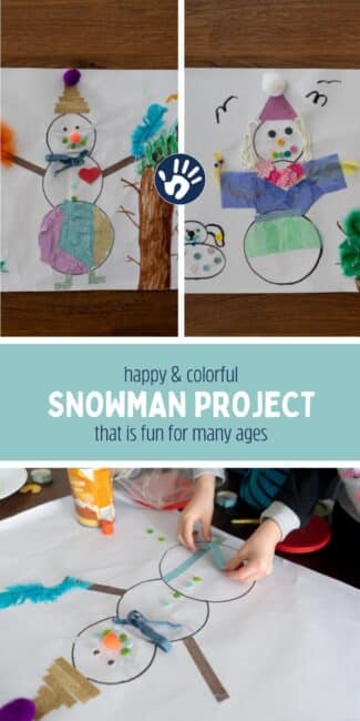 This adorable snowman project can brighten even the gloomiest of winter days! Trace, color, decorate, and get crafty with your kids!