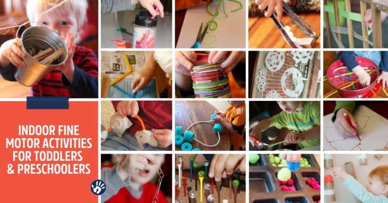 Looking for fine motor activities to do on a rainy day indoors with your toddler or preschooler? We have a whole list!