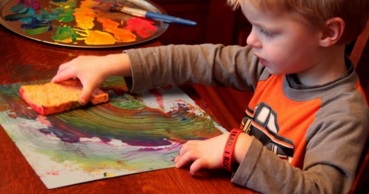 Sponge Painting Children Stock Photos - Free & Royalty-Free Stock