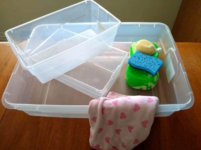 Supplies for sponge and water play