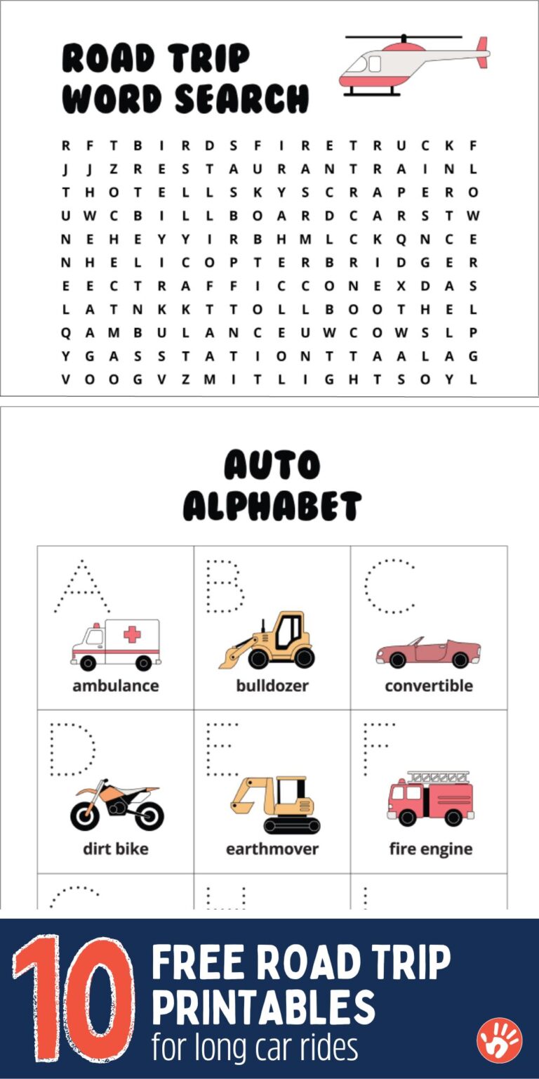 10 Free Road Trip Printables for Long Car Rides - HOAWG®️