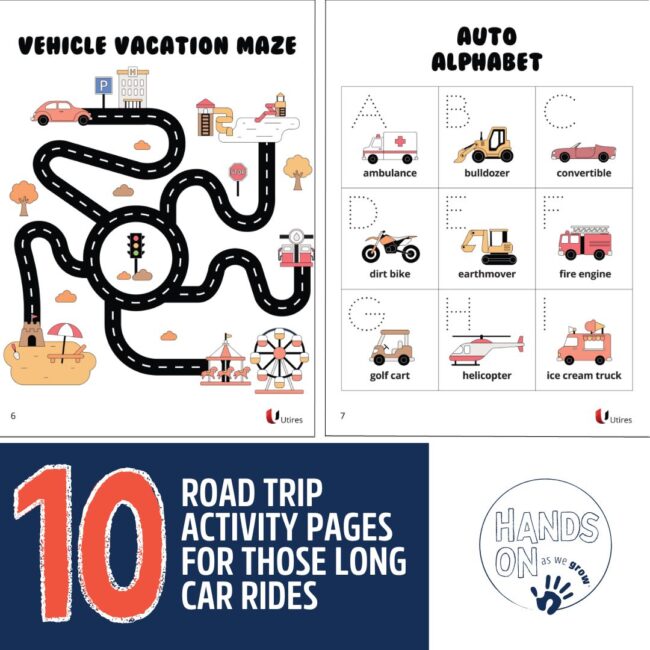 Full of educational tools, these free PDF printable activities are perfect companions to your family’s road trip package of fun.