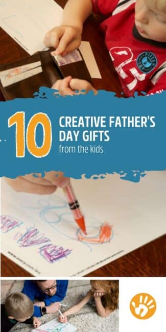 These are ten ideas for kids to add their own creative touch to store-bought Father's Day gifts. A keepsake, but also a useful gift Dad will love.