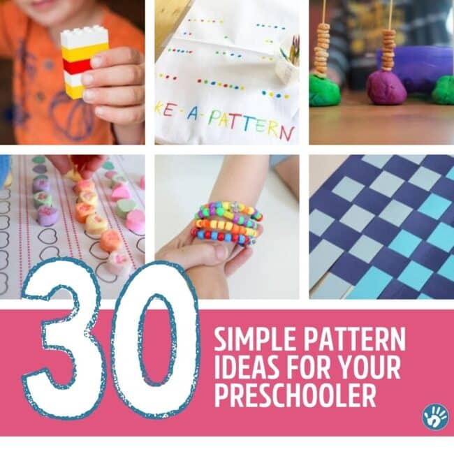 Preschoolers will learn everything they need to know about patterns with this large list of activity ideas that are easy enough for young kids to do.