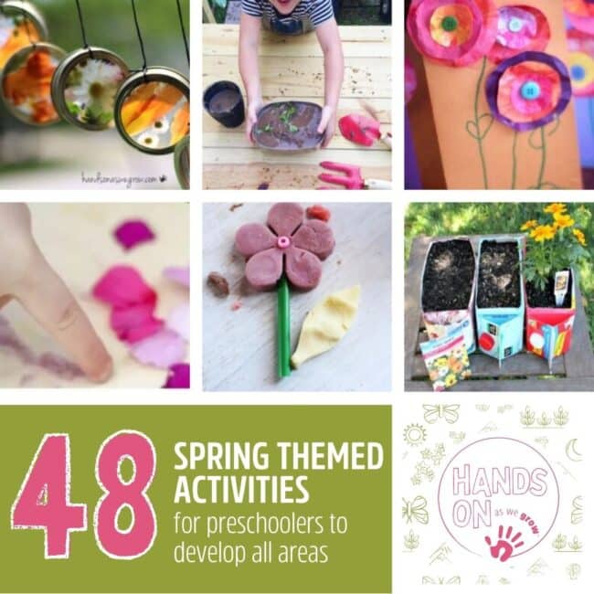 These spring themed activities will help your preschoolers spring into the season with everything from science to gross and fine motor fun!