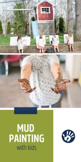 Toddlers and preschoolers will love being create and getting messy with this fun and simple outdoors mud painting idea that helps improve both gross motor and fine motor at once.