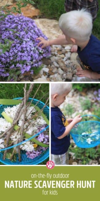 Get outside and play with this easy nature scavenger hunt! Get preschoolers and toddlers to collect specific descriptive items based on their own personality and interests!