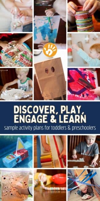 Discover, play, engage and learn with your toddlers and preschoolers at home with these free sample week plans of activities you will love!