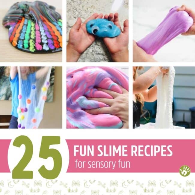 Making slime at home is simple and easy! Pick one of these recipe ideas and try out some fun sensory slime play with your kids!