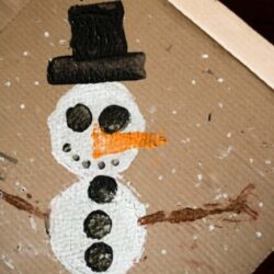 Hands On As We Grow - Upcycled Snowman Painting