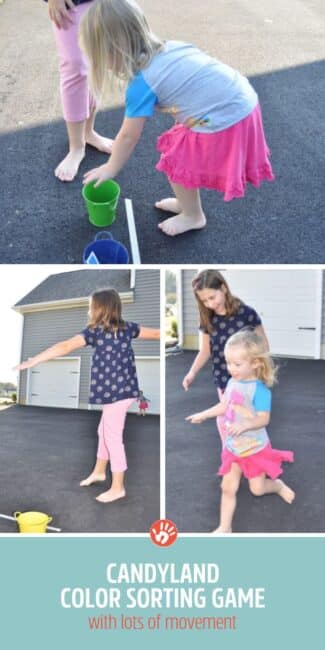 Learn and practice color sorting with a fun and simple gross motor game using the deck from the classic Candyland game. This is perfect for toddlers and preschoolers!