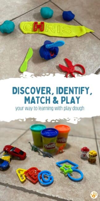 Hide little toys or trinkets in play dough and have the kids unwrap hidden treasures for all kinds of fine motor, sensory, and learning fun! 
