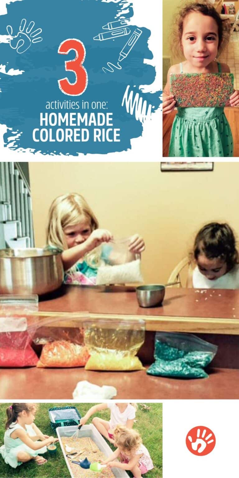 3 Activities in One! Homemade Colored Rice - HOAWG
