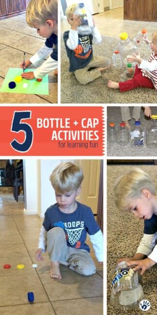 Learning activities are best when they are fun, engaging, and simple for you to prepare; which is what these activities offer. Bottles, caps, and hands on fun with your little ones.