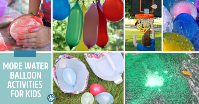 Splash into summer with these super fun kid‘s games and activities that all use water balloons for all kinds of learning and play outside!