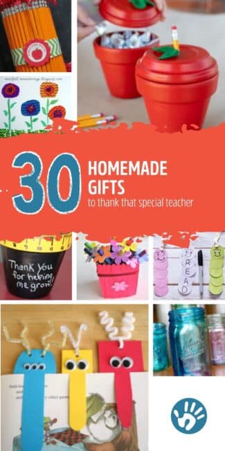 So many fun teacher appreciation gifts for kids to make at home! From bookmarks, to handmade cards, to supply gifts, and more fun ideas right here!