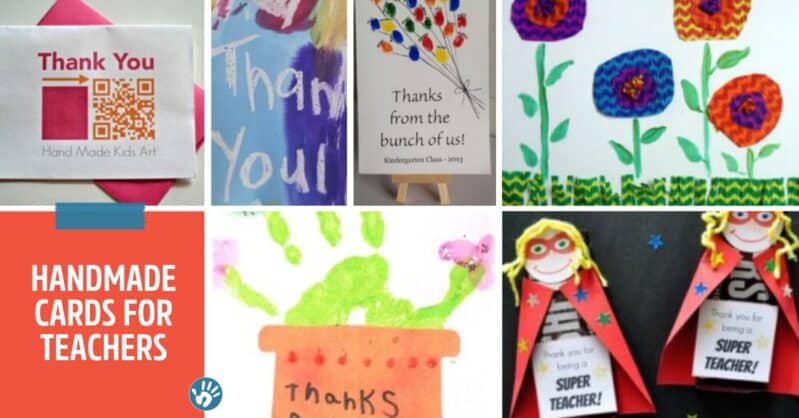 Show your appreciation for the teacher at the beginning of the year and at the end with these super cute and simple kid made gift ideas. We’ve got bookmarks, DIY supply gifts, cards, and more!