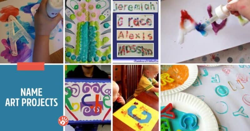 Name Art Projects for Back to School theme activities for kids at home or in the classroom.