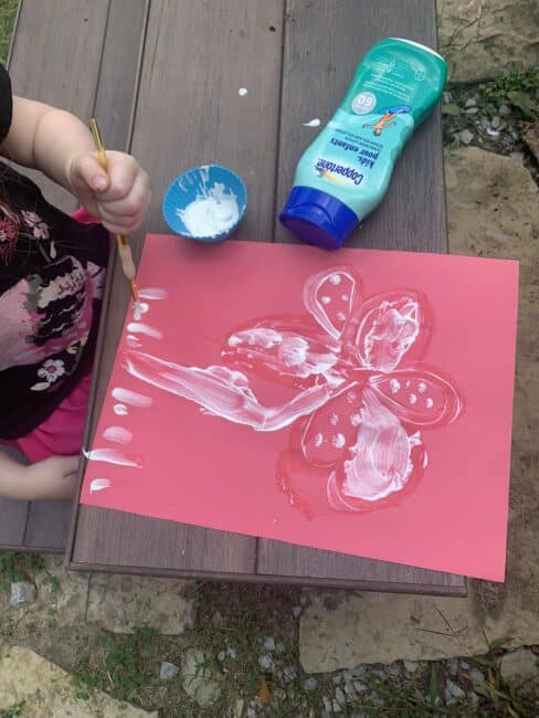 Paint with sunscreen on dark construction paper and see how it protects the paper from UV rays from the sun.