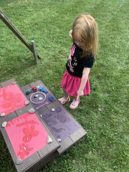 Paint with sunscreen on dark construction paper and see how it protects the paper from UV rays from the sun. Perfect backyard science experiment.