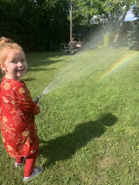 Maisie created a double rainbow.