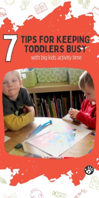 How do you keep toddlers busy when doing activities with big kids? These 7 helpful tips will make doing activities all together much simpler!