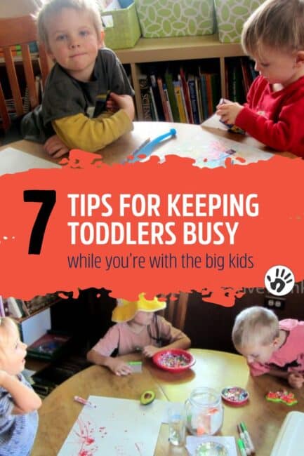 How do you keep toddlers busy when doing activities with big kids? These 7 helpful tips will make doing activities all together much simpler!