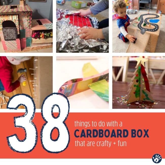 Grab those cardboard boxes before they go to recycling and try out one of these super fun and simple crafts or activities for preschoolers to enjoy at home.