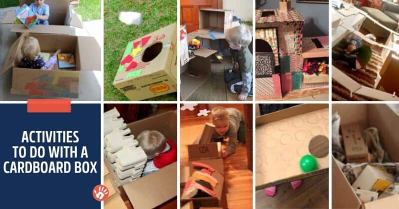 There is so much you can do with a cardboard box at home with the kids! From crafts to learning activities, fine motor to gross motor, pretend play to games! We’ve got it all.