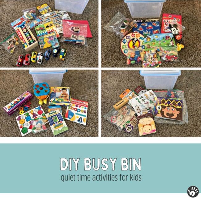 Build your own DIY busy bins for tons of independent play activities!