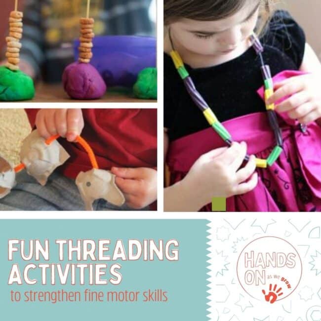 Fun threading activities to strengthen find motor skills