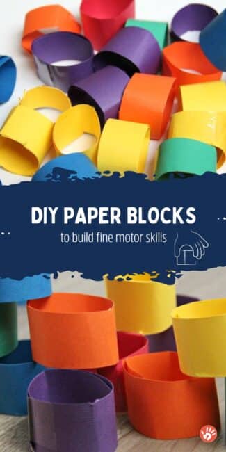 DIY paper blocks to build fine motor skills