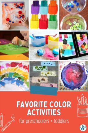 Color activities for preschoolers to recognize the differences in colors, activities that sort by color plus magical color mixing activities!