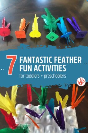 Here are 7 amazingly simple and fun feather activities for toddlers and preschoolers to strengthen colors and fine motor or just have fun!