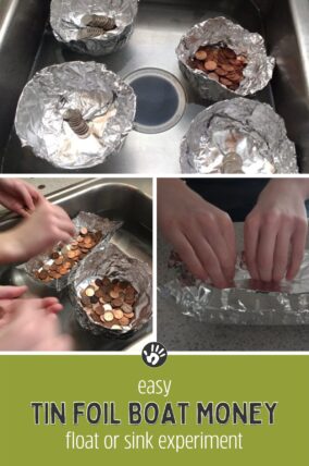 Work on counting money then dip into science with a tin foil boat float or sink experiment.