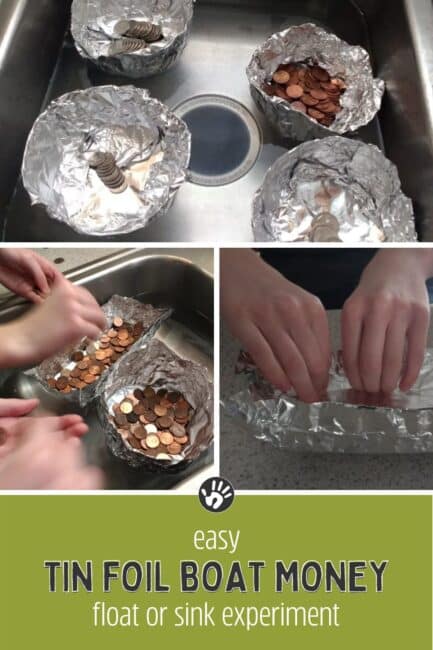 Work on counting money then dip into science with a tin foil boat float or sink experiment or penny boat challenge.