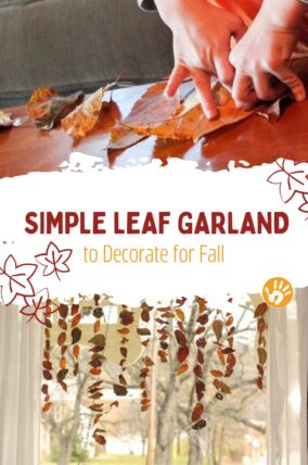 Decorate the window for fall with leaf garlands