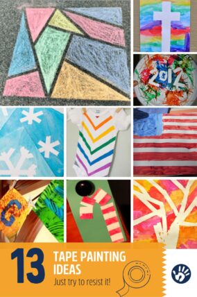 tape resist painting ideas