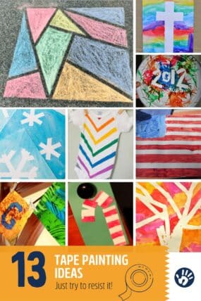 tape resist painting ideas