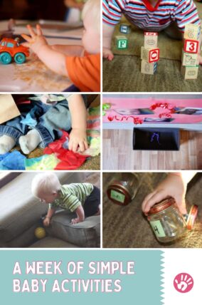 a week of simple baby activities to do with your 6-12 month old