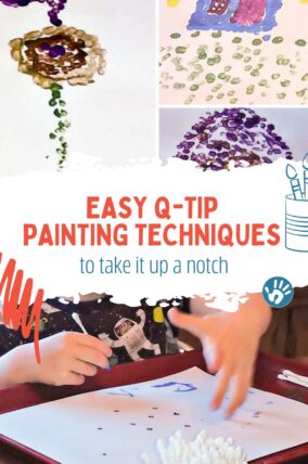 These are some fun ways for kids to paint with Qtips - great preschooler art project!