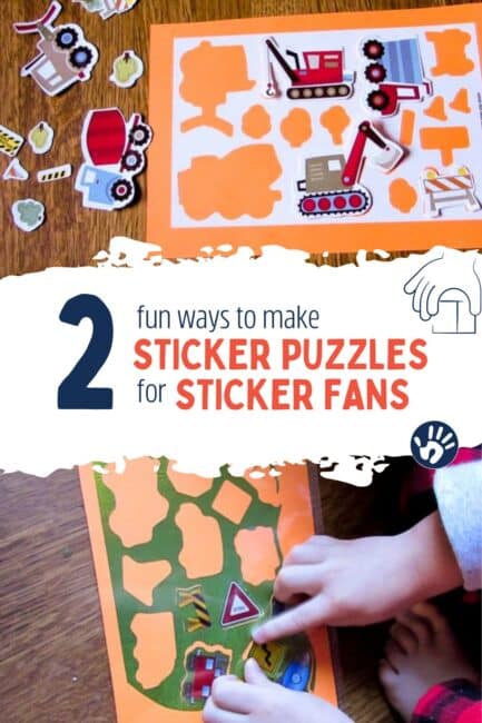 Make an easy sticker puzzle your kid can use again and again!