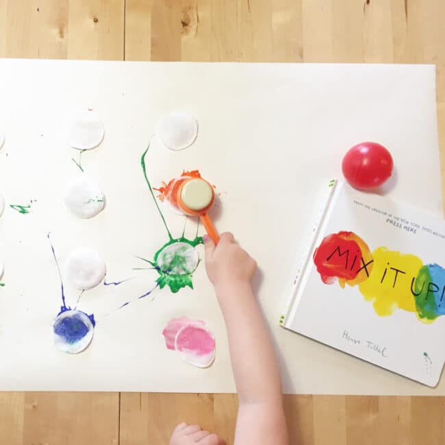 Mix it up paint smash - activity to pair with the book Mix It Up by Herve Tulle