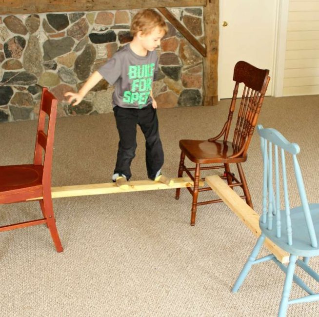 Balance beam! Great indoor activity for toddlers