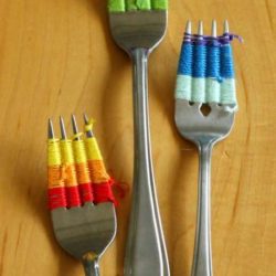 Fork weaving! A great quick craft for kids