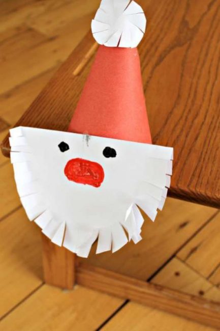 Santa craft with cutting practice for preschoolers