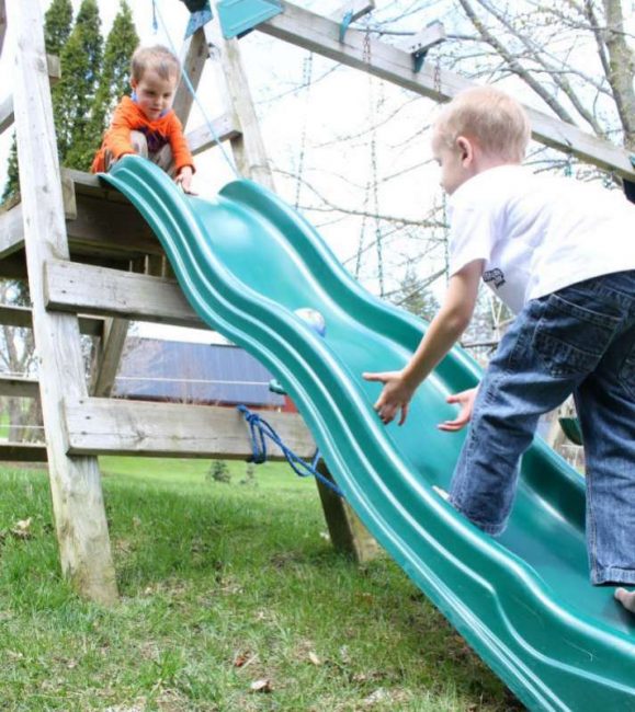 gross motor activities for kids using a slide