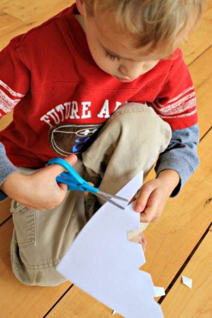 Make your own snowflake symmetry activity for preschoolers